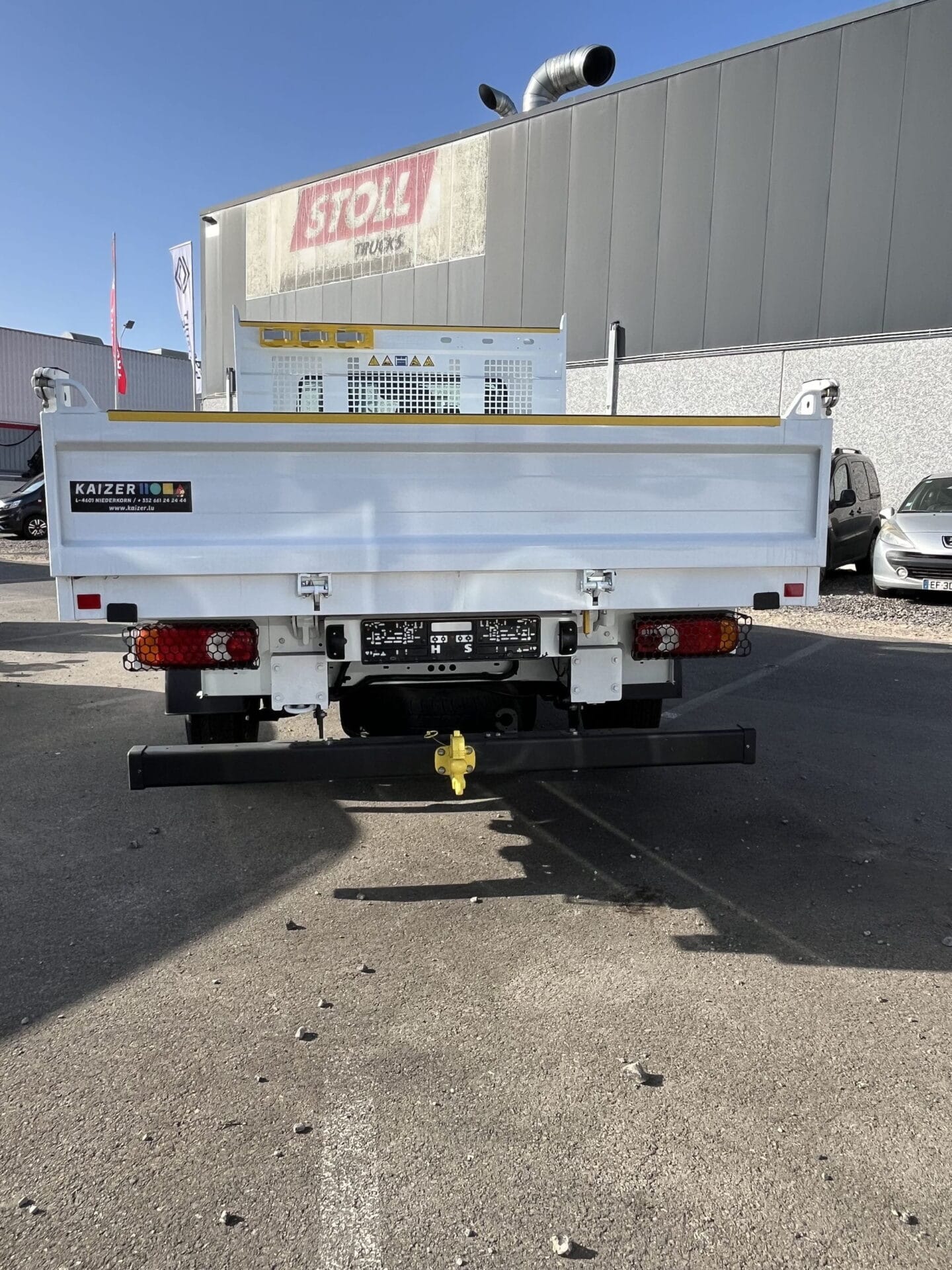 Back view of a parked truck