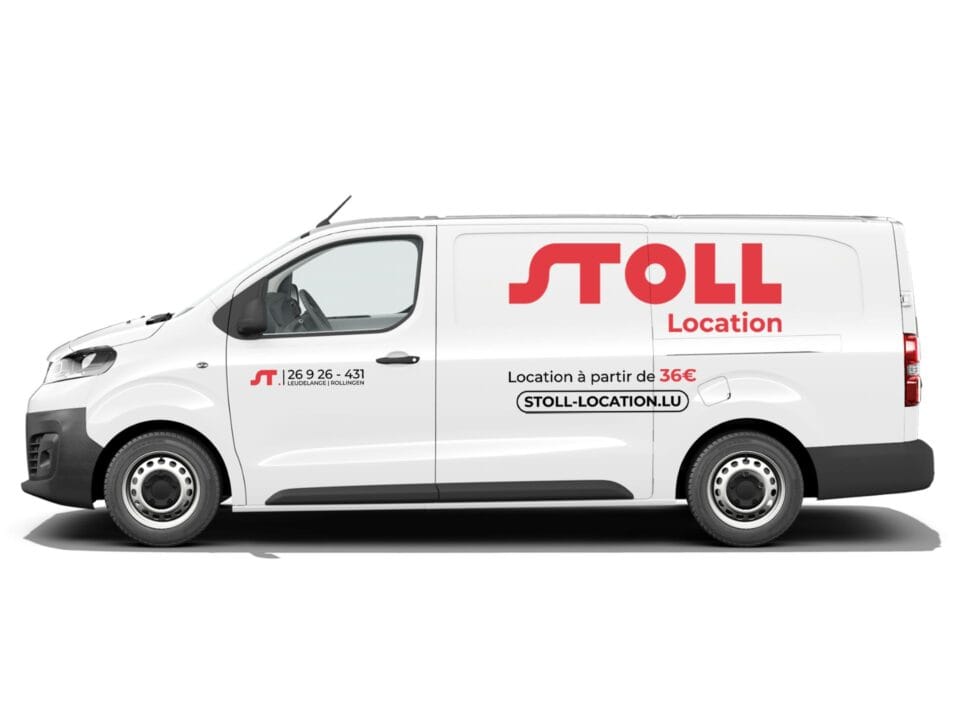 Fourgon blanc de location Stoll au Luxembourg