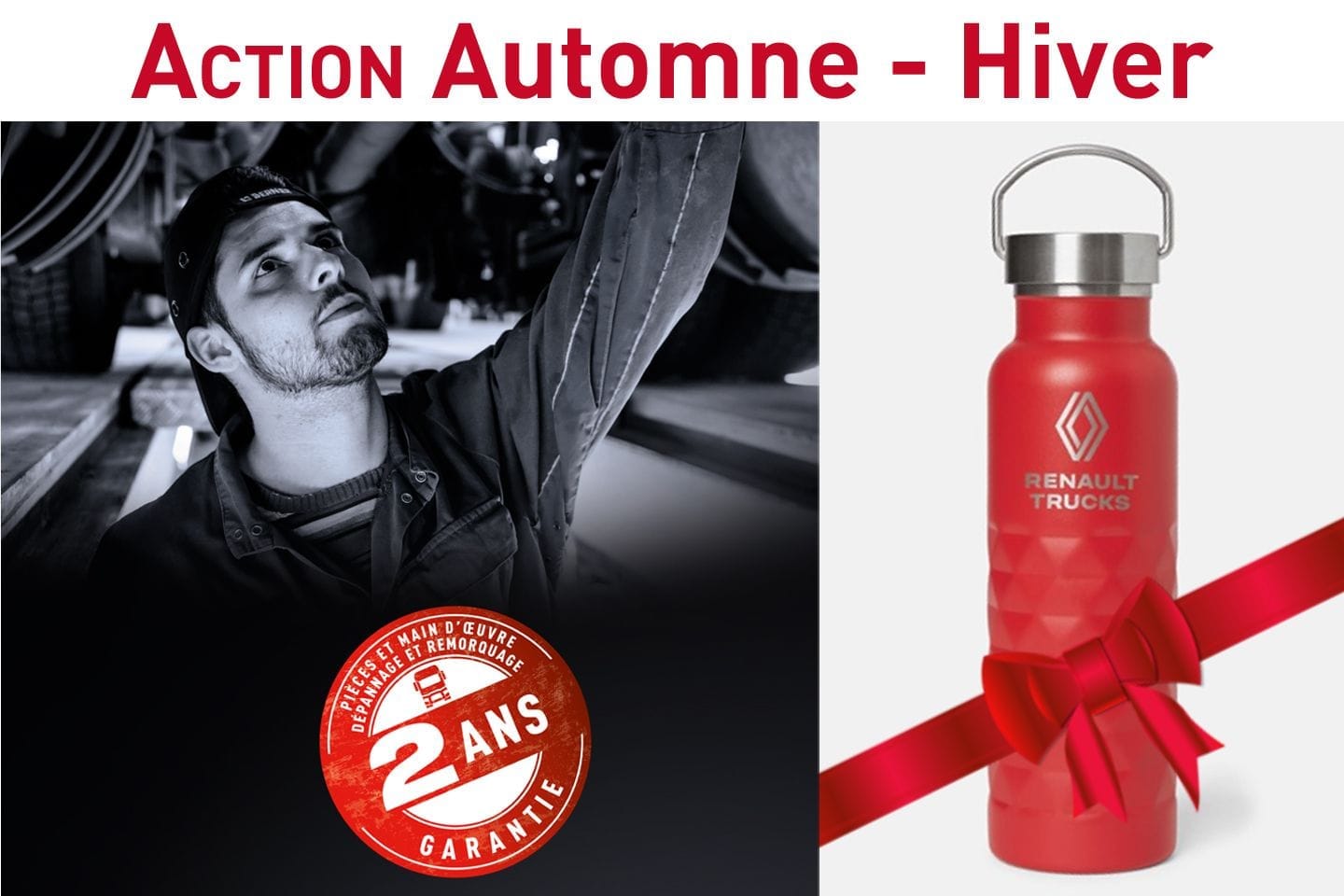 Promotion Renault Trucks automne hiver avec gourde rouge